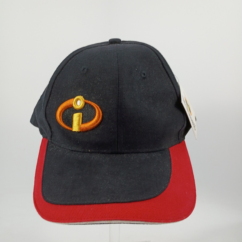 Disney‎ Pixar The Incredibles Promo Baseball Cap Hat Black Red Rim - RARE